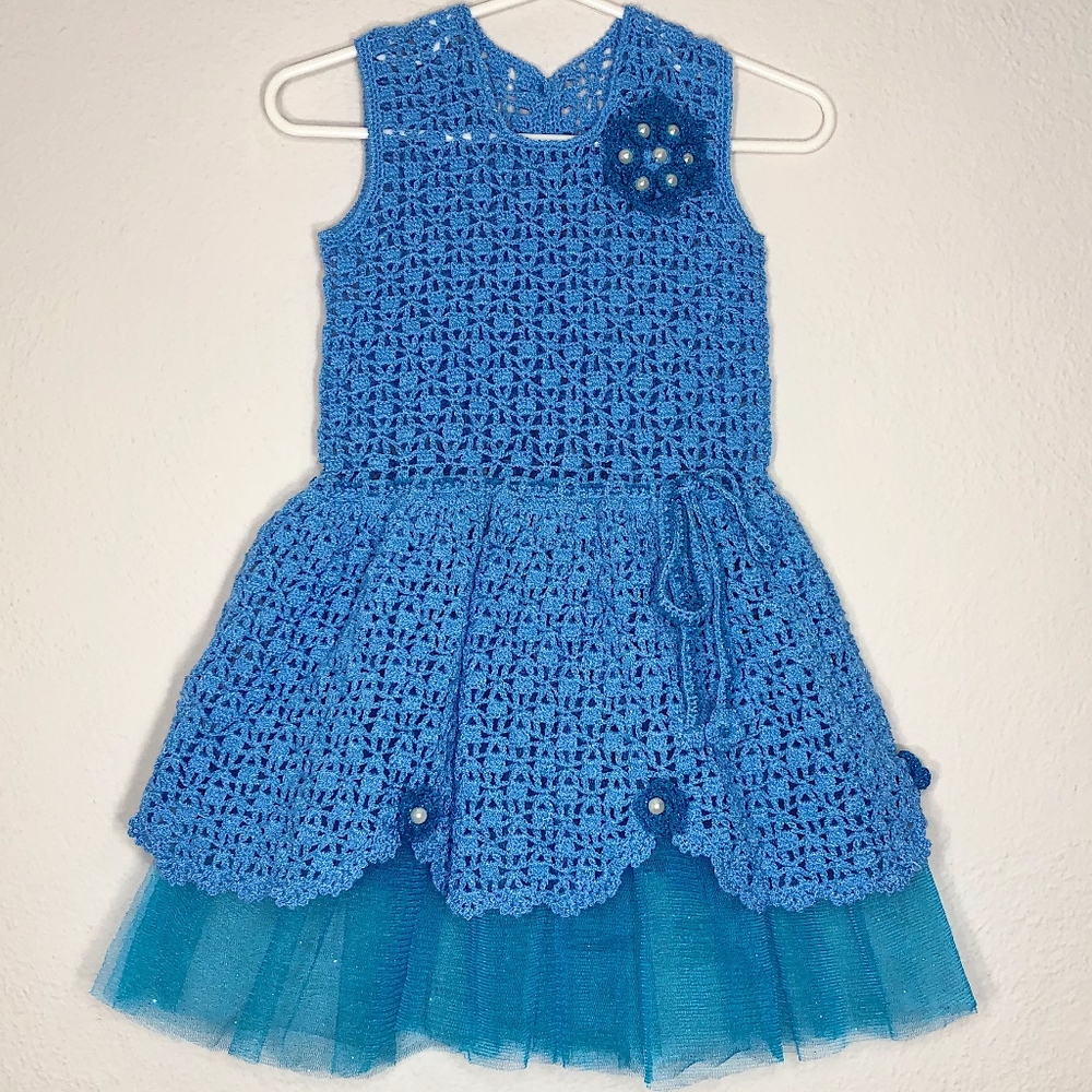 crochet and tulle dress